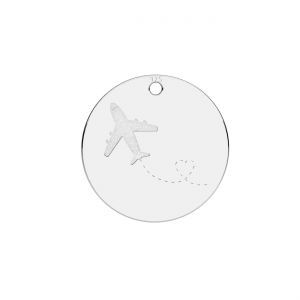 Pandantiv rotund avion*argint 925*LKM-3335 - 0,50 12x12 mm