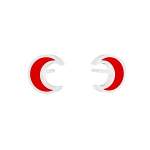 Cercei tip tip luna, răsină rosu*argintiu AG 925*KLS ODL-01196 4x5 mm ver.2