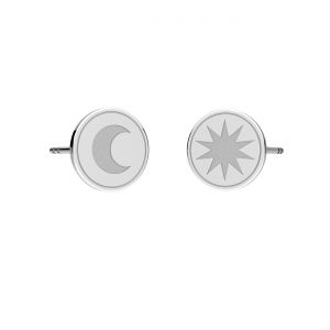 Cercei rotunzi lună si stea*argint AG 925*KLS LK-3356/3357 - 0,50 9x9 mm L+P