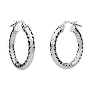 Cercel cerc 2,1 cm cu închizător tăiat cu diamant*argint AG 925*KL-315D 3x15 mm