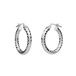 Cercel cerc 1,6 cm cu închizător tăiat cu diamant*argint AG 925*KL-310D 3x10 mm