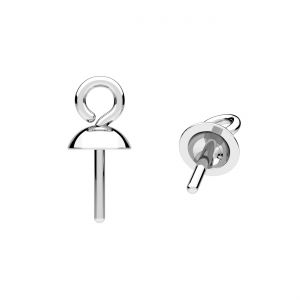 Bol oval cu ac si cravată - bază din piatră lunară*argint AG 925*MSK 8 5x14 mm