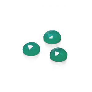 Rozetă Rotundă Fatetată - Agat Verde 4 MM