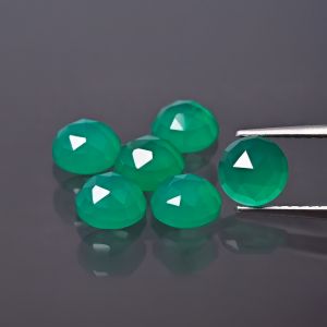 Piatră rotundă, tăietură roză - Agat verde 4 MM