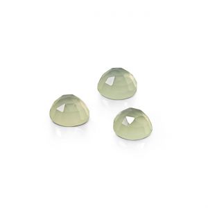 Rozetă Rotundă Fatetată - Agat Verde Menta 4 MM