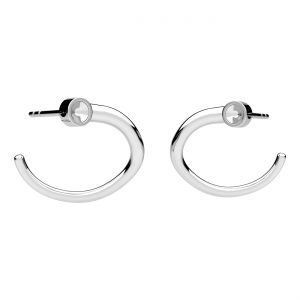 Cercel tip stift - răsucit, montură pentru pietre 2,5mm*argintiu AG 925*KLS OWS-01034 15x16 mm L+P