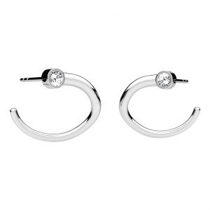 Cercel tip stift - rasucit cu piatra*argintiu AG 925*KLS OWS-01034 15x16 mm L+P ver.2