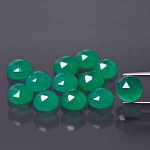 Rozetă - agat verde 6 MM