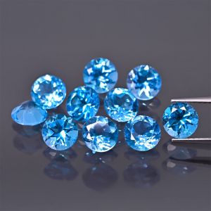 Piatră rotundă, con - Topaz Swiss Blue 6 MM