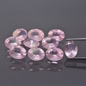 Piatră ovală, con - Cuart Roz 6x4 MM