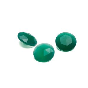 Piatră rotundă, tăietură conică - Jad verde închis 12 MM