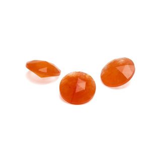 Piatră rotundă, tăietură conică - Jad portocaliu 12 MM