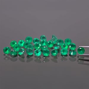 Piatră rotundă, tăietură conică - Agat verde 2 MM