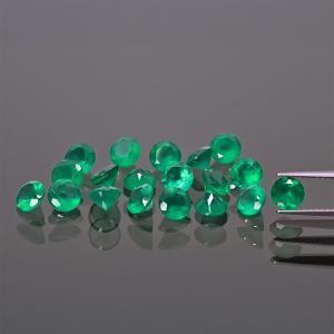 Piatră rotundă, tăietură conică - Agat verde 3 MM