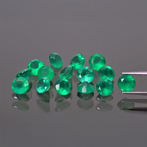 Piatră rotundă, tăietură conică - Agat verde 4 MM