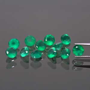 Piatră rotundă, tăietură conică - Agat verde 5 MM