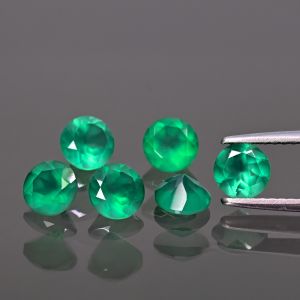 Piatră rotundă, tăietură conică - Agat verde 6 MM