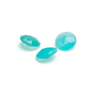 Piatră rotundă, tăietură rozetă conică - Calcedonie turcoaz 12 MM