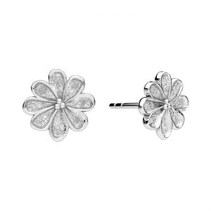 Cercei cu surub suspendat - floare de nu-ma-uita*argint AG 925*KLS ODL-01625 9x9 mm