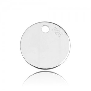 Pendant - round plate for engraving*sterling silver AG 925*BL 310 - 0,4 mm