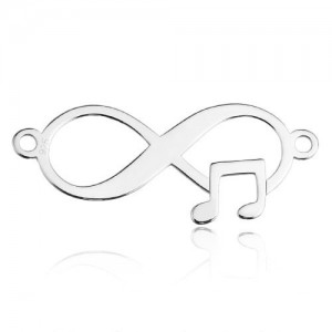 Connector pendant - infinity with notes*sterling silver AG 925*BL 678 - 0,4 mm