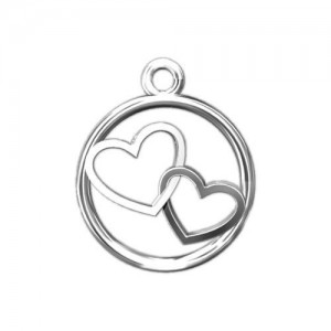 Pendant - interwoven hearts*sterling silver AG 925*S-CHARM 176