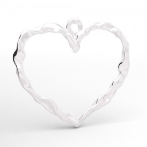 Pendant - heart with wavy surface*sterling silver AG 925*S-CHARM 828