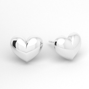 Stud earring - heart*sterling silver AG 925*SZ 189
