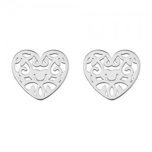 Stud earring - openwork heart*sterling silver AG 925*SZ 75
