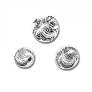 Pass-through bead - diamond-cut*sterling silver AG 925*T01P - 6 mm  